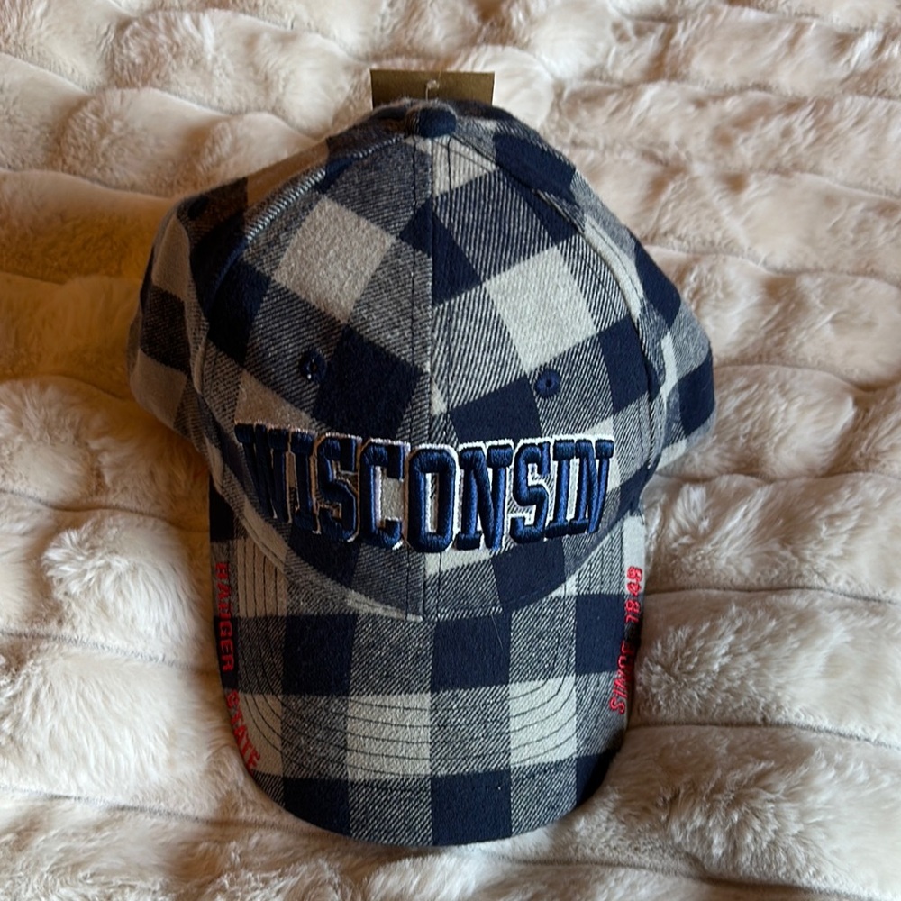 Wisconsin Plaid Baseball Cap